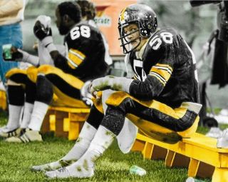 Jack Lambert 8x10 Photo Pittsburgh Steelers Picture Nfl Football On Bench
