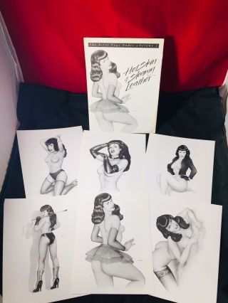 Rare Vintage 60’s Bettie Page Litho By Kola 573 Of 1000 Risque 8x10 Pinup Set