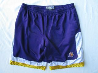 Nba Los Angeles Lakers Basketball Team Shorts Embroidered Patch Mesh Lined Men L