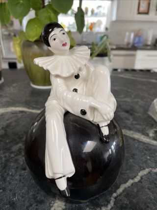 Pierrot Sigma Taste Setter Mime Clown Ceramic Dish Bowl Art Deco Vintage 1960s