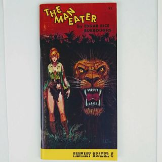 The Man Eater By Edgar Rice Burroughs 1974 Fantasy Reader 5 Robert Kline Cover