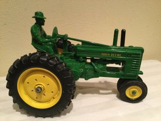 Vintage Ertl John Deere A Farm & Fleet Tractor With Attached Man,