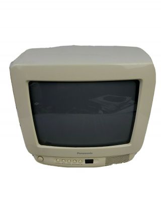 Panasonic Vintage Color Television Tv 10 " Ct - 9r10t Off White 1997 - Guc