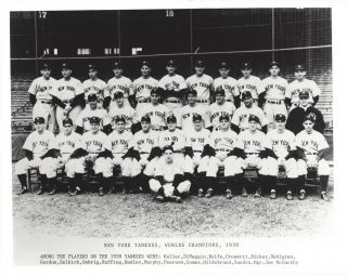 1939 York Yankees 8x10 Team Photo Baseball Picture Ny Mlb World Champs Names