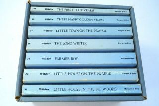Vintage 1971 Little House On The Prairie Book Set Of 7 Blue Laura Ingalls Wilder