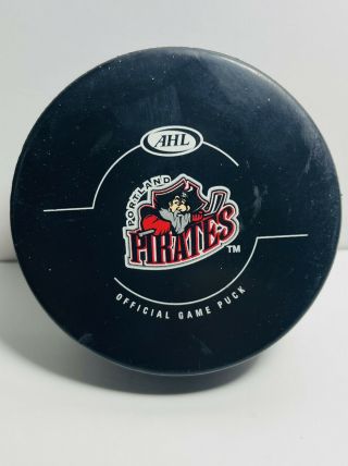 Ahl Portland Pirates Andrews League Logo Official Game Hockey Puck Khl Nhl