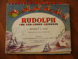 Rudolph The Red Nosed Reindeer Pop Up Book Robert May 1939 Illustrated Gould