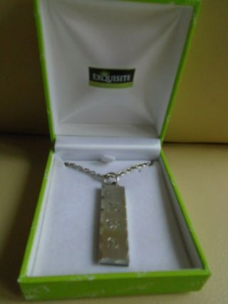 Vintage Silver Ingot/pendant Silver Jubilee With 22 " Chain And Boxed Birmingham