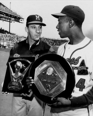Hank Aaron & Warren Spahn 8x10 Photo Milwaukee Braves Baseball Picture Mlb