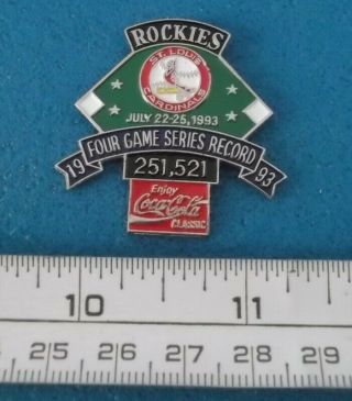St.  Louis Cardinals Colorado Rockies Coca - Cola C.  Mlb Baseball Pin M950
