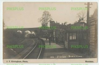 Postcard Bursledon Railway Station Hants Eltringham Real Photo Vintage 1905 - 10