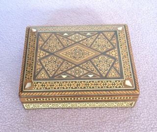 Vintage Anglo Indian Micro Mosaic Inlaid Box