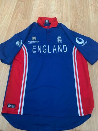 Vintage Large Mens England One Day Cricket Shirt Admiral World Cup 2003 S.  Africa