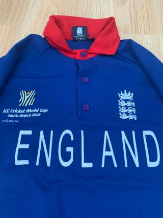 Vintage Large Mens England One Day Cricket Shirt Admiral World Cup 2003 S.  Africa 2