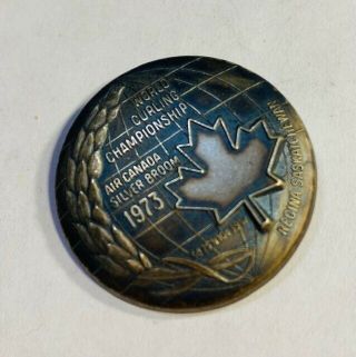 World Curling Chanpionship Air Canada Silver Broom 1973 Curling Pin Badge