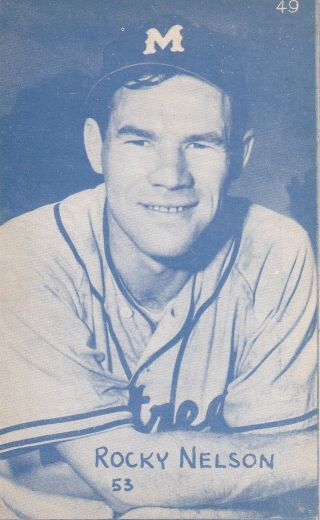 Rocky Nelson /montreal Royals - Minor League 1953 Canadian Arcade/exhibit Card