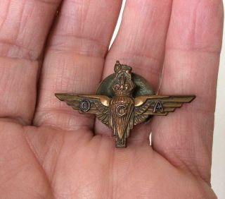 Vintage Para Brass Badge O.  C.  A.  Old Comrades Assoc.  Kings Crown,  Button,  Marples.