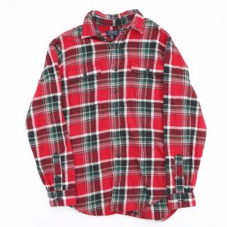Vintage Polo Ralph Lauren Red 90s Long Sleeve Flannel Shirt Mens M
