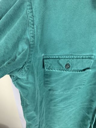 VTG LL Bean Men ' s Forest Green Chamois Button - up Shirt Size 16.  5 Large USA Made 3