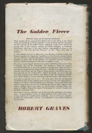 ROBERT GRAVES The Golden Fleece.  1st edition UK hardcover/dj.  I,  CLAUDIUS author 2