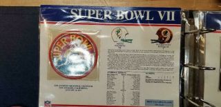 Willabee & Ward Bowl Vii Patch Stat Card Dolphins Vs Redskins
