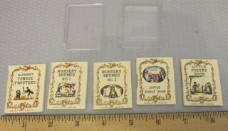 Vtg Mighty Midget Miniature Book Set 5 Boxed Little Nursery Rhymes Riddles Poems