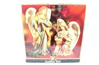 Porcelain Angel Set Of 2 No082 By Grandeur Noel Collectors Edition Vintage