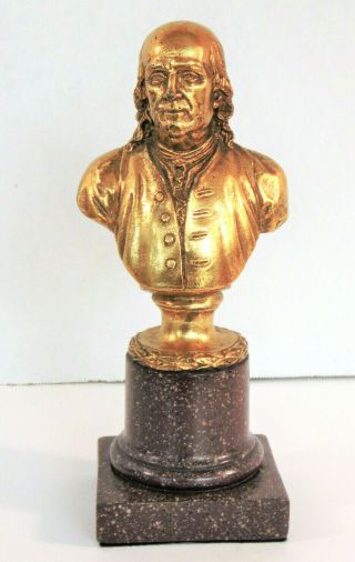 Vintage Borghese Chalkware George Washington Bust Gold 9.  75 " H