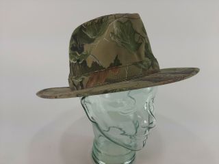 Vintage Realtree Camo Fedora Hat Mens Large Made In Usa Camouflage Safari
