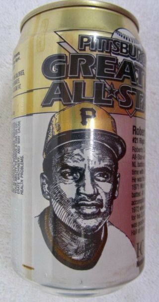 Vintage Iron City Beer Can Roberto Clemente Pittsburgh Pirates Baseball All Star