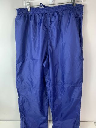 Rare Vintage Nike Tonal Spell Out Swoosh Nylon Track Pants 90s Blue Womens Xl