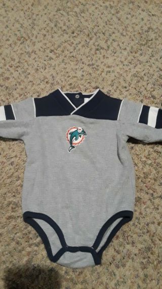 Vintage Nfl Miami Dolphins Baby Oufit Size 12 Months