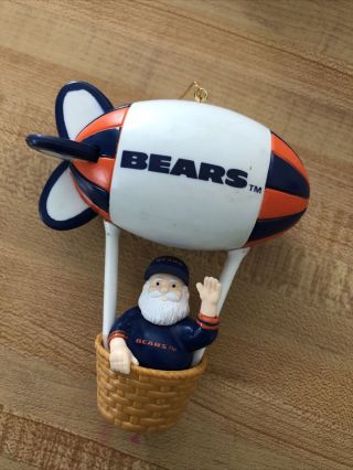 Vintage Chicago Bears Christmas Ornament Santa In Bears Outfit Blimp