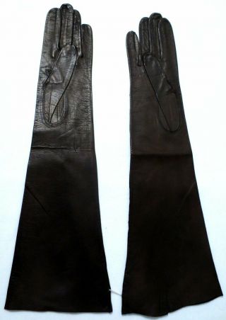 Wear Right Size 7,  15 3/4 Inch Vintage Long French Kidskin Leather Gloves