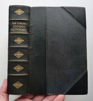 The Concise Oxford Dictionary,  1954,  Good Part Leather Binding