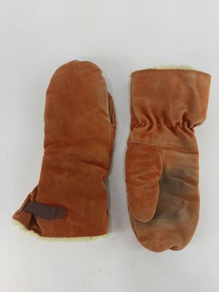 Vintage Goodwear Glove Suede Leather Warm Insulated Winter Mittens Canada Large