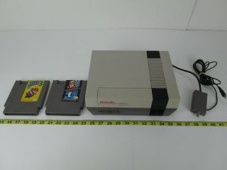 Vintage Nintendo Nes - 001 Game Console With Mario 3,  Brothers & Duck Hunt