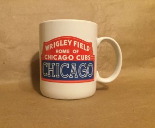 Vintage | Chicago Cubs | Coffee Mug |2 Sided | Wrigley Field Sign | Old Logo