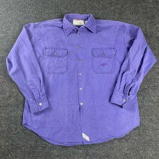 Vintage Retro Levi’s Button Up Shirt W/ Front Pockets Purple Large 100 Cotton