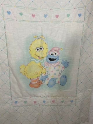 Vintage Sesame Street Elmo Big Bird Cookie Monster Baby Crib Comforter/Blanket 2