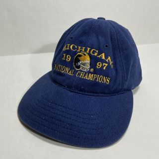 Vintage 90’s University Of Michigan 1997 National Champions Blue Strapback Hat