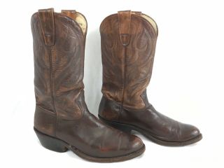 Vintage Stewart Boot Company 1977 Handmade Brown Leather Cowboy Boots 8.  5