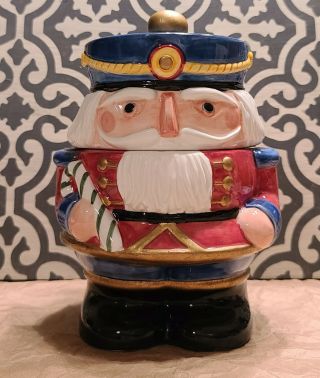 Fitz And Floyd Nutcracker Sweets Ceramic Candy Cookie Jar Christmas Vintage 1992
