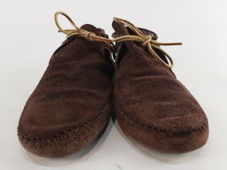 Vintage Brown Suede Leather Soft Sole Moccasins Booties Women ' s Size 8 2