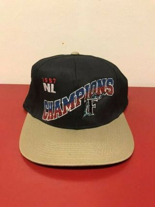 Florida Marlins 1997 Nl Champion Snapback Baseball Cap Hat Mlb