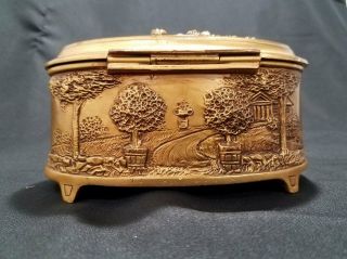 Vintage 1930s W.  B.  Mfg.  Co.  Repousse Metal Trinket Box Jewelry Casket 426 3