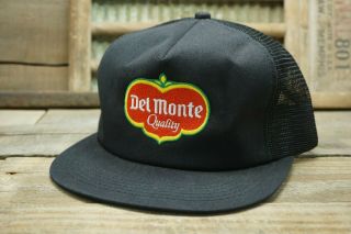 Vintage Del Monte Quality Mesh Snapback Trucker Cap Hat K Products Made In Usa