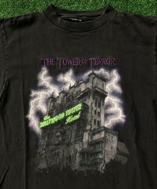 Vintage 90s Disney Hollywood Tower Of Terror T Shirt Men’s S