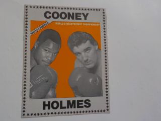 Larry Holmes Vs Gerry Cooney Boxing Program Fight Sports Boxers Vtg Usa