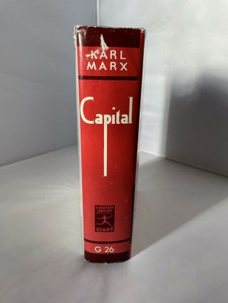 Capital - Karl Marx - Modern Library Giant - G26 1906 - Vintage Hardcover w/ DJ 2